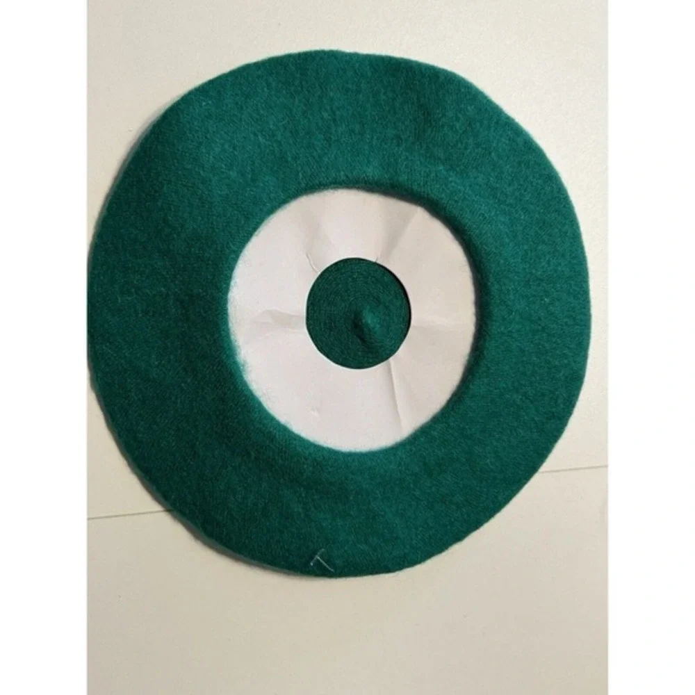 Emerald Green Wool Blend Beret Hat French Style Parisian Winter‎ French 69-03
